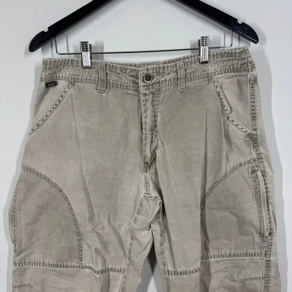 KUHL Khaki Utility Outdoor Pants Size 32x32 Hiking Travel Workwear